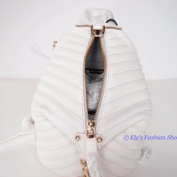NWT Rebecca Minkoff Julian Mini Quilted Leather Backpack Pearl Off White AUTHNTC main image 12